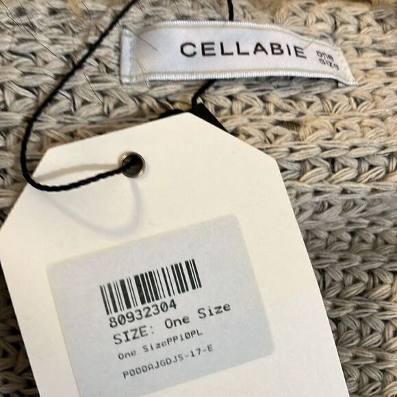 NWT CELLABIE OSFM Oversized Cardigan Open Front Cable Knit with Faux Fur Collar - Picture 3 of 11